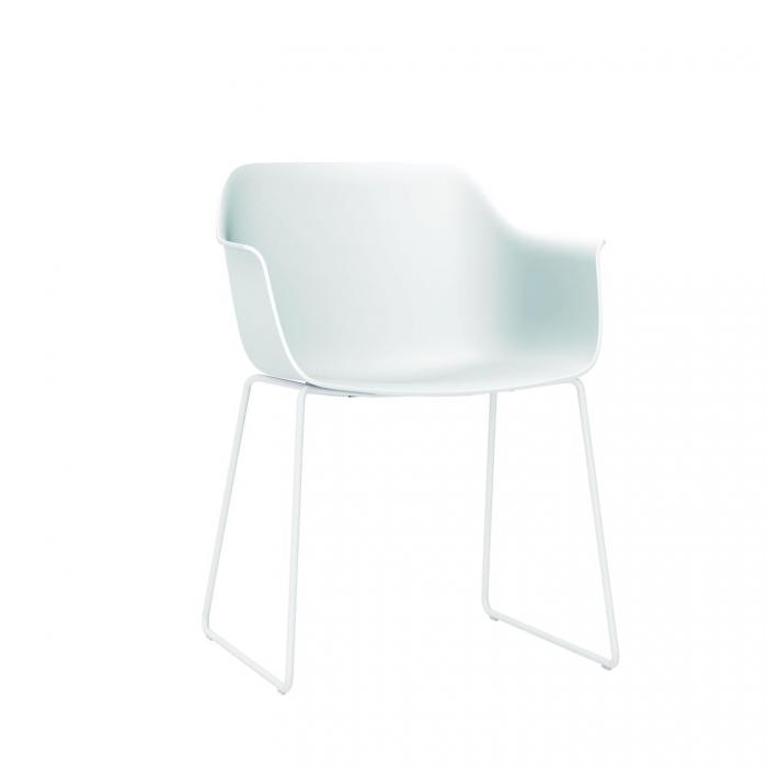 2 RESOL SHAPE Silla Con Brazos Patín Interior  Blanco - 2 unidades