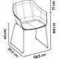 2 RESOL SHAPE Silla Con Brazos Patín Interior  Blanco - 2 unidades