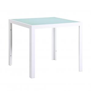 GARBAR SHIO Mesa Cuadrada Interior, Exterior 80x80 Blanco