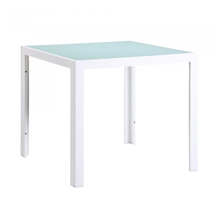 GARBAR SHIO Mesa Cuadrada Interior, Exterior 80x80 Blanco