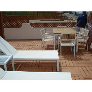 GARBAR SHIO Mesa Cuadrada Interior, Exterior 80x80 Blanco