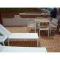 GARBAR SHIO Mesa Cuadrada Interior, Exterior 80x80 Blanco