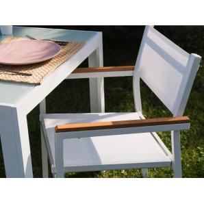 GARBAR SHIO Mesa Cuadrada Interior, Exterior 80x80 Blanco