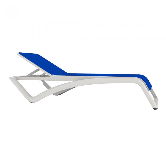 2 RESOL SKY CLUB Tumbona Exterior  Estructura Blanca - Textilene Azul - 2 unidades