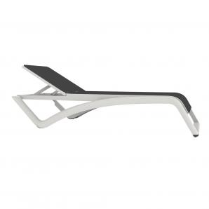 2 RESOL SKY CLUB Tumbona Exterior  Estructura Blanca - Textilene Gris - 2 unidades
