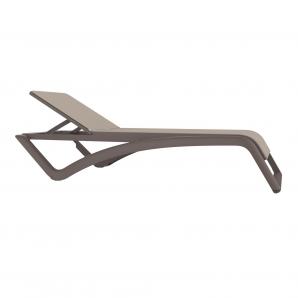 2 RESOL SKY CLUB Tumbona Exterior  Estructura Chocolate - Textilene Beige - 2 unidades