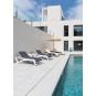 2 RESOL SKY CLUB Tumbona Exterior  Estructura Chocolate - Textilene Beige - 2 unidades