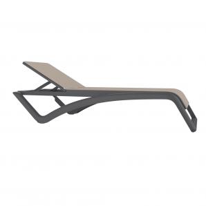 2 RESOL SKY CLUB Tumbona Exterior  Estructura Gris oscuro - Textilene Beige - 2 unidades