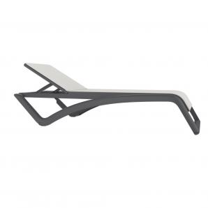 2 RESOL SKY CLUB Tumbona Exterior  Estructura Gris oscuro - Textilene Blanco - 2 unidades