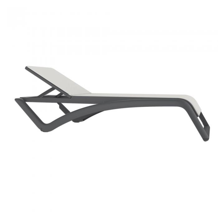 2 RESOL SKY CLUB Tumbona Exterior  Estructura Gris oscuro - Textilene Blanco - 2 unidades
