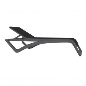 2 RESOL SKY CLUB Tumbona Exterior  Estructura Gris oscuro - Textilene Gris-negro - 2 unidades