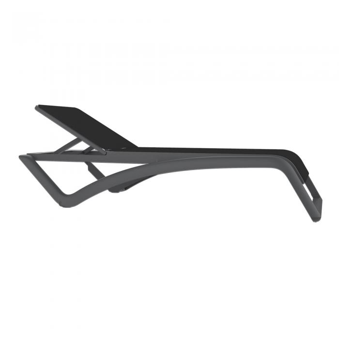 2 RESOL SKY CLUB Tumbona Exterior  Estructura Gris oscuro - Textilene Gris-negro - 2 unidades