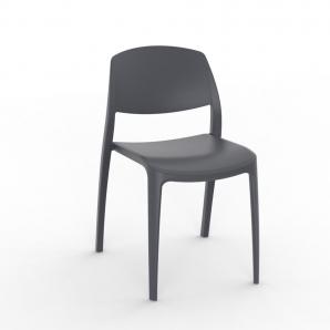 2 RESOL SMART Silla Interior, Exterior  Gris oscuro - 2 unidades