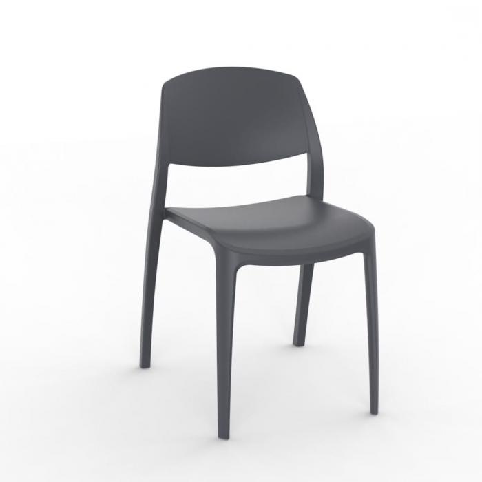 2 RESOL SMART Silla Interior, Exterior  Gris oscuro - 2 unidades