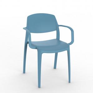 2 RESOL SMART Silla Con Brazos Interior, Exterior  Azul retro - 2 unidades