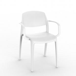 2 RESOL SMART Silla Con Brazos Interior, Exterior  Blanco - 2 unidades