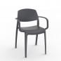 2 RESOL SMART Silla Con Brazos Interior, Exterior  Gris oscuro - 2 unidades