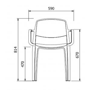 2 RESOL SMART Silla Con Brazos Interior, Exterior  Gris oscuro - 2 unidades