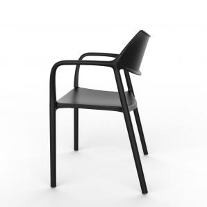 2 RESOL SPLASH AIRE Silla Con Brazos Interior, Exterior  Negro - 2 unidades