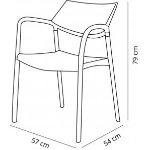 2 RESOL SPLASH AIRE Silla Con Brazos Interior, Exterior  Negro - 2 unidades