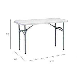 GARBAR STRAUSS Mesa Rectangular Plegable Interior, Exterior 122x60 Gris