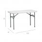 GARBAR STRAUSS Mesa Rectangular Plegable Interior, Exterior 122x60 Gris