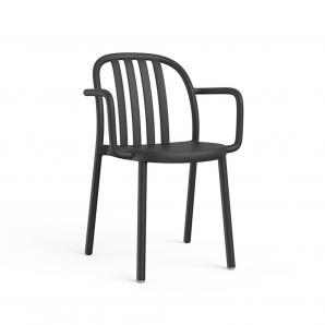 2 RESOL SUE Silla Con Brazos Interior, Exterior  Negro - 2 unidades