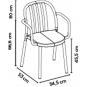 2 RESOL SUE Silla Con Brazos Interior, Exterior  Terracota - 2 unidades