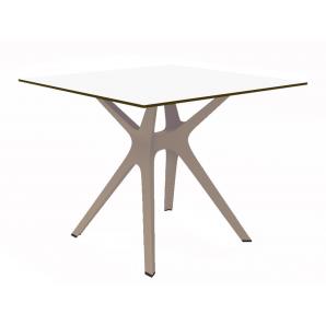RESOL VELA S Mesa Cuadrada Interior, Exterior 90x90 Pie Arena - Tablero Blanco