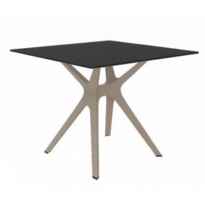 RESOL VELA S Mesa Cuadrada Interior, Exterior 90x90 Pie Arena - Tablero Negro