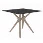 RESOL VELA S Mesa Cuadrada Interior, Exterior 90x90 Pie Arena - Tablero Negro