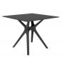 RESOL VELA S Mesa Cuadrada Interior, Exterior 90x90 Pie Negro - Tablero Negro