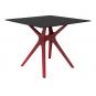 RESOL VELA S Mesa Cuadrada Interior, Exterior 90x90 Pie Rojo - Tablero Negro