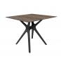 RESOL VELA S Mesa Cuadrada Interior, Exterior 90x90 Pie Negro - Tablero Roble ceniza