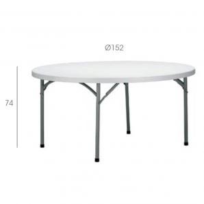 GARBAR VERDI Mesa Redonda Plegable Interior, Exterior Ø150 Gris