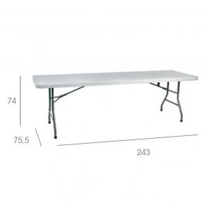 GARBAR WAGNER Mesa Rectangular Plegable Interior, Exterior 240x75 Gris