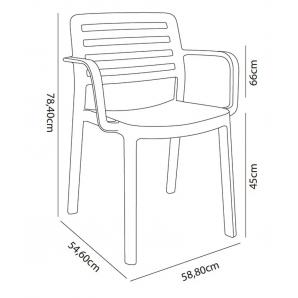 4 GARBAR WIND Silla Con Brazos Interior, Exterior Arena - 4 unidades