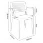 4 GARBAR WIND Silla Con Brazos Interior, Exterior Blanco - 4 unidades