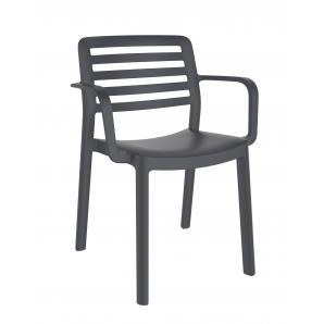 4 GARBAR WIND Silla Con Brazos Interior, Exterior Gris oscuro - 4 unidades