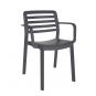 4 GARBAR WIND Silla Con Brazos Interior, Exterior Gris oscuro - 4 unidades