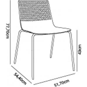 2 RESOL WIRE Silla Interior, Exterior  Blanco - 2 unidades