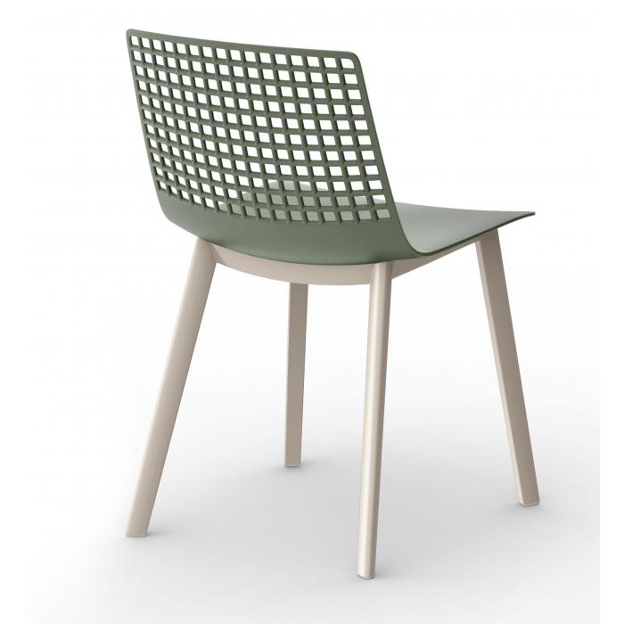 2 RESOL WIRE Silla Click Interior, Exterior  Gris verdoso - Marfil - 2 unidades