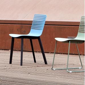 2 RESOL WIRE Silla Click Interior, Exterior  Gris verdoso - Marfil - 2 unidades