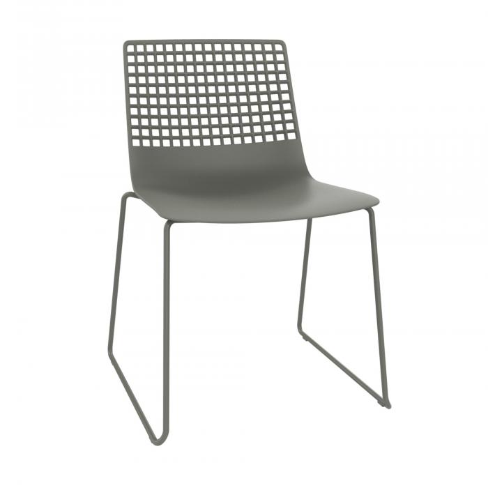2 RESOL WIRE Silla Patín Interior, Exterior  Gris verdoso - 2 unidades