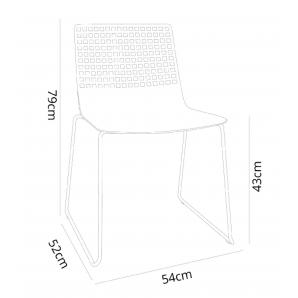 2 RESOL WIRE Silla Patín Interior, Exterior  Gris verdoso - 2 unidades