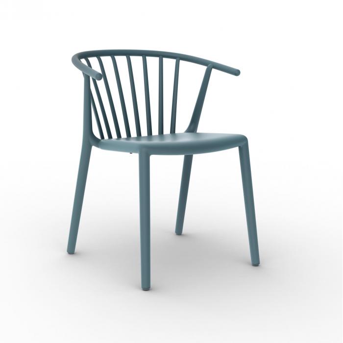 2 RESOL WOODY Silla Interior, Exterior  Azul retro - 2 unidades