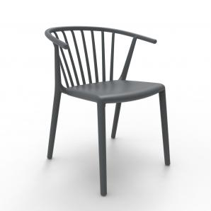 2 RESOL WOODY Silla Interior, Exterior  Gris oscuro - 2 unidades