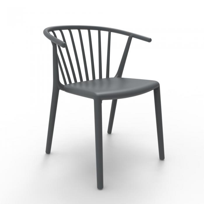 2 RESOL WOODY Silla Interior, Exterior  Gris oscuro - 2 unidades