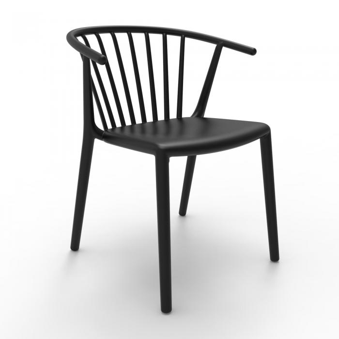 2 RESOL WOODY Silla Interior, Exterior  Negro - 2 unidades