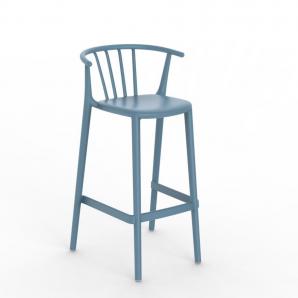 2 RESOL WOODY Taburete Alto Interior, Exterior  Azul retro - 2 unidades